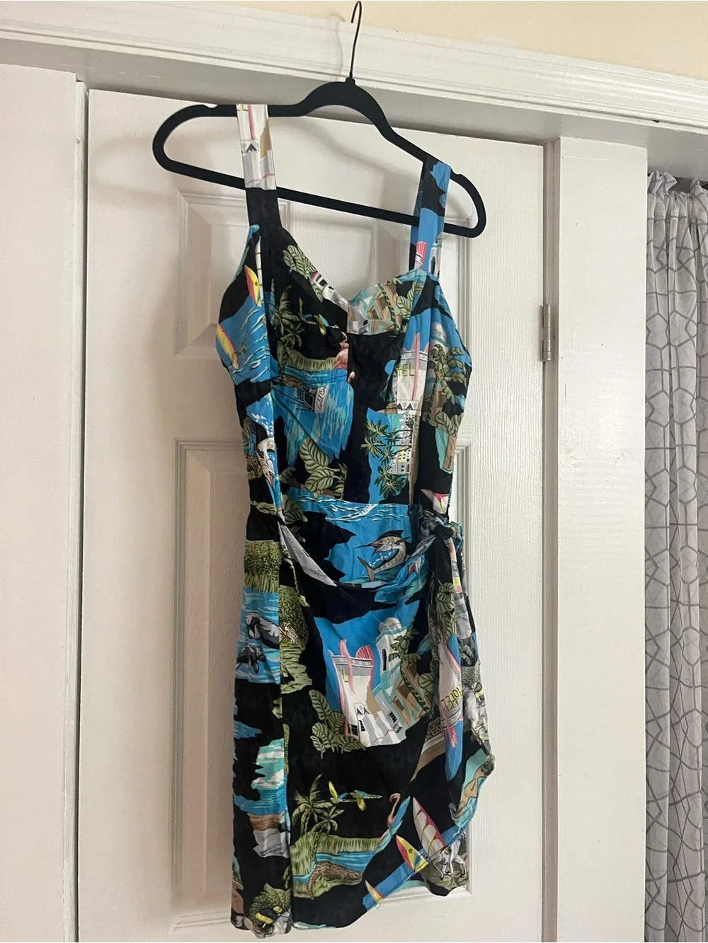 Tropical Print Mini Dress XL Made in Hawaii